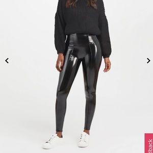 Black Patent Spanx Leggings